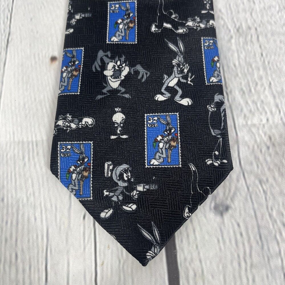 Looney Tunes Stamp Collection Men’s Neck Tie 55 1/2x3 3/4 Necktie Bugs Bunny VTG - Picture 3 of 9